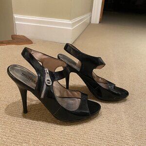 Michael Kors Black Patent Leather Heels with Zip